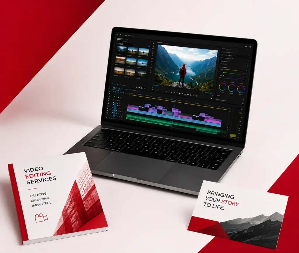 Professional video editing workstation showcasing high-quality video editing services in Nepal by Digital Techno Wiz for businesses and brands.